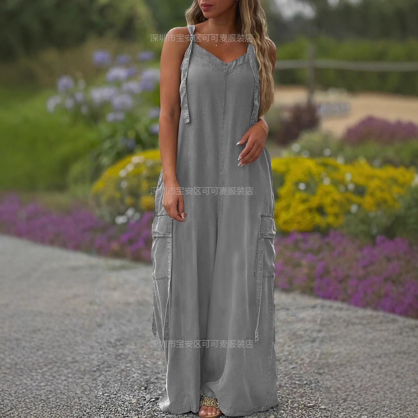 Loose Summer Jumpsuit Casual L - Jumpsuit Linen Relaxed บทวิจารณ์และราคา