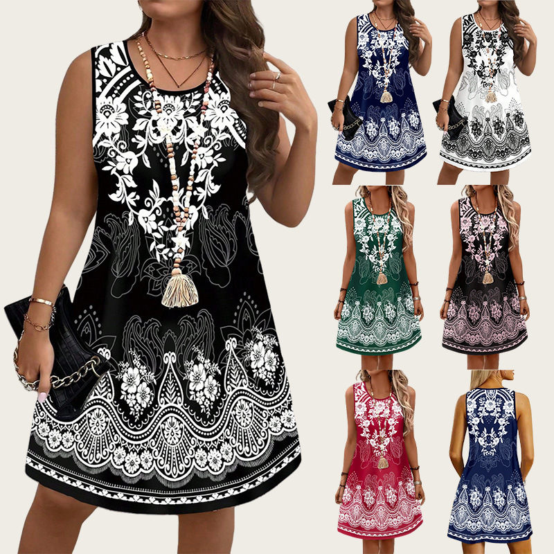 Ethnic Style Vintage Dresses 2 - Romper Floral Print บทวิจารณ์และราคา