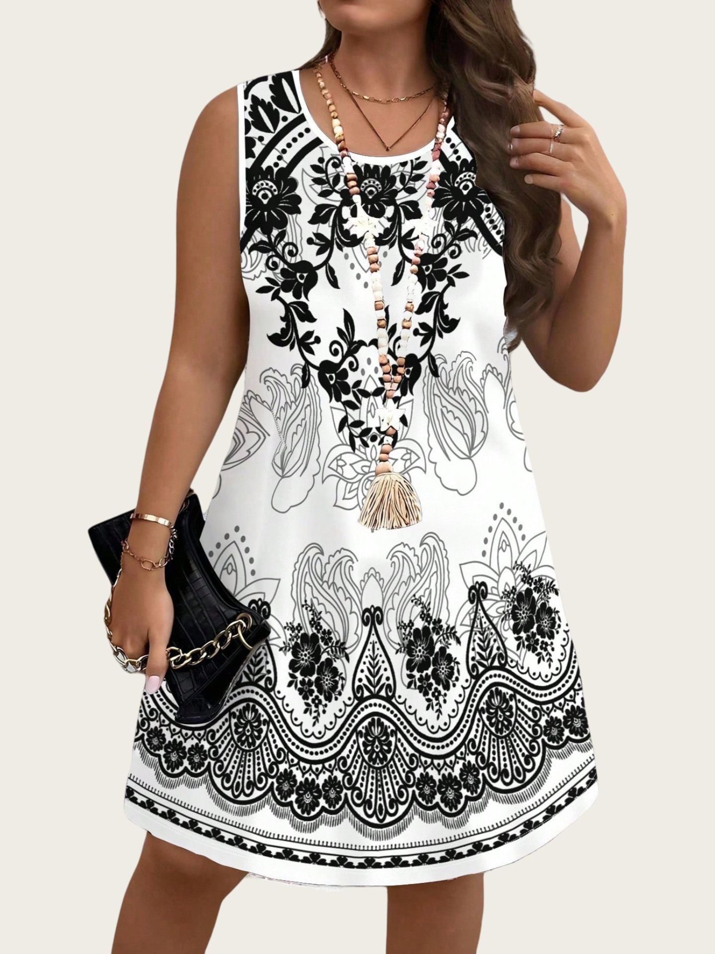 Ethnic Style Vintage Dresses 2 - Romper Floral Print บทวิจารณ์และราคา