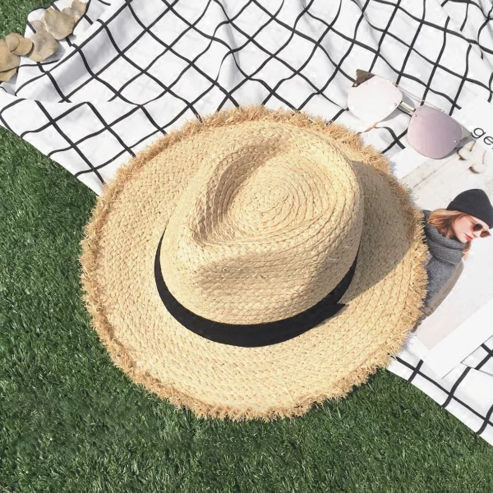 new Wide Brim Raffia Sun Hat f - Hat Floppy Wide บทวิจารณ์และราคา