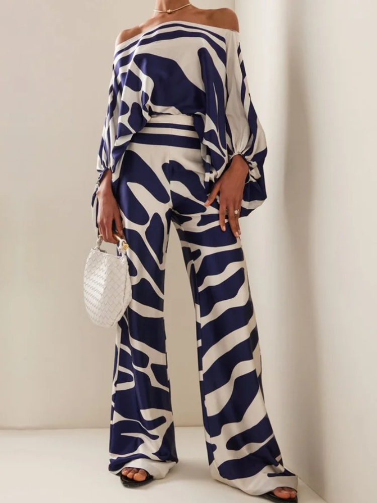 Women's Printed Satin 2-piece  - Blouse Off Shoulder บทวิจารณ์และราคา