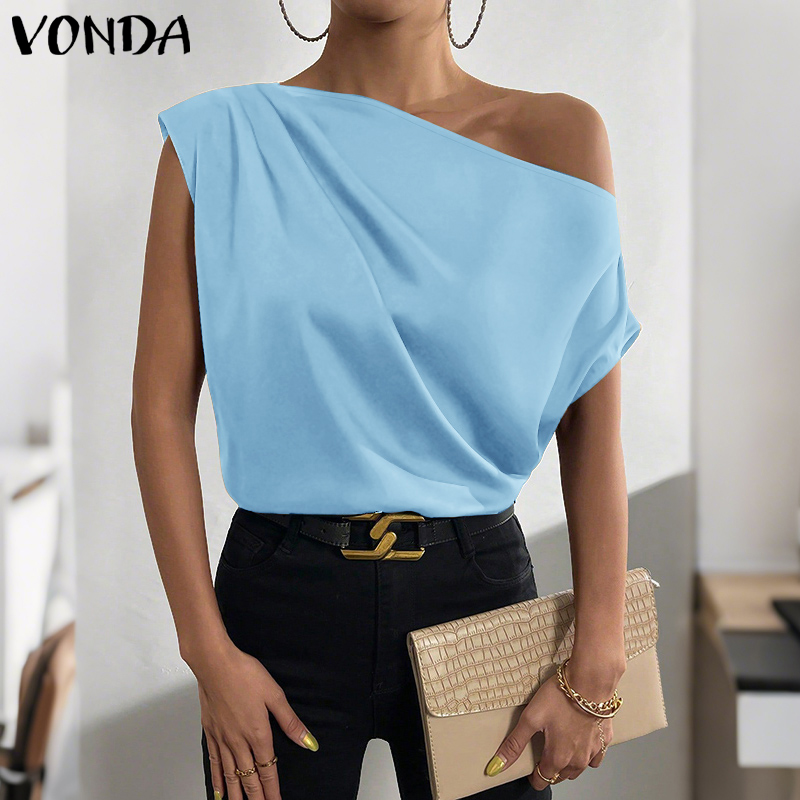 Plus Size 5XL VONDA Women Blou - Blouse Off Shoulder บทวิจารณ์และราคา