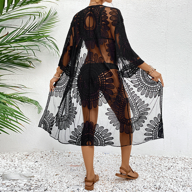 Lace Embroidered Lightweight K - Kimono Sheer Floral บทวิจารณ์และราคา