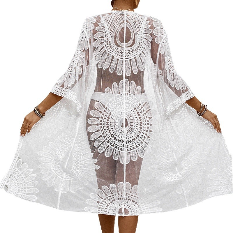 Lace Embroidered Lightweight K - Kimono Sheer Floral บทวิจารณ์และราคา