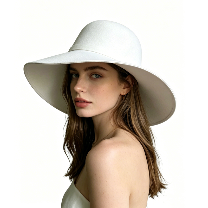 White Dome-shaped Ladies' Hat  - Hat Floppy Wide บทวิจารณ์และราคา