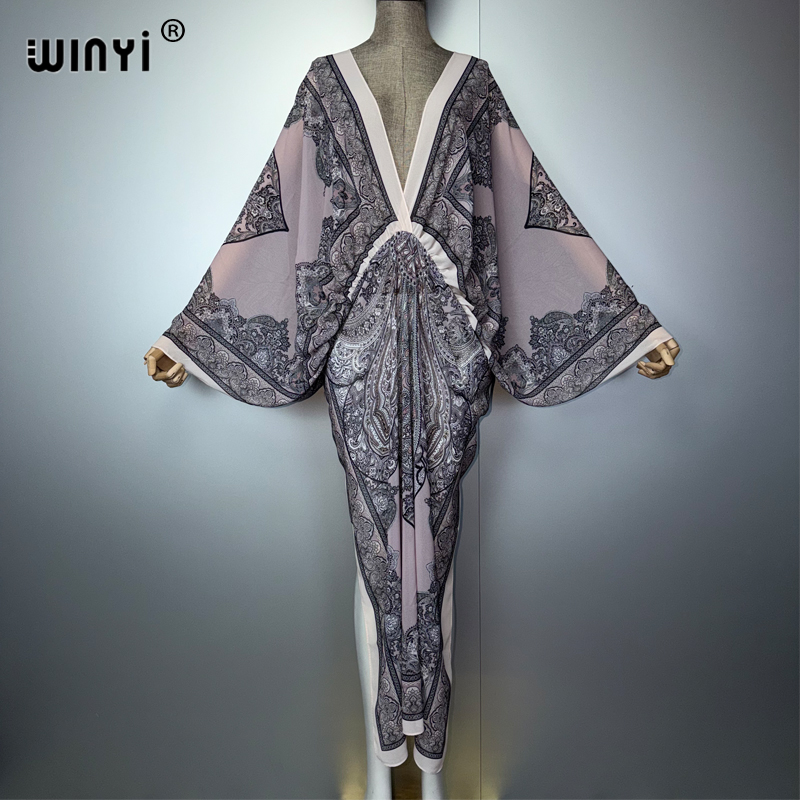 WINYI V-neck Sexy Dress Arabic - Cover Up Kaftan บทวิจารณ์และราคา
