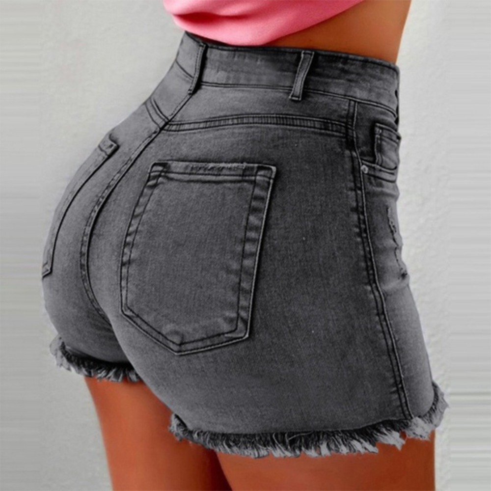 Women's High Waisted Denim Sho - Shorts Denim Frayed บทวิจารณ์และราคา