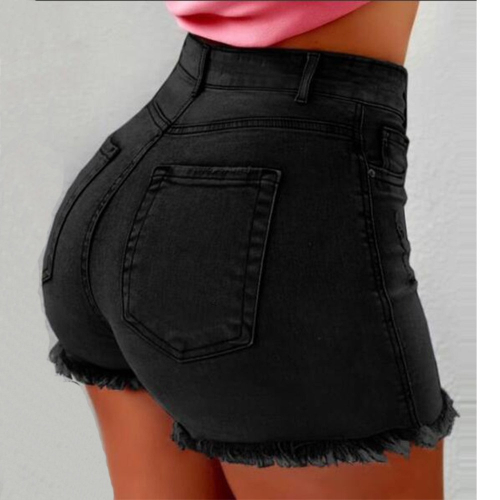 Women's High Waisted Denim Sho - Shorts Denim Frayed บทวิจารณ์และราคา