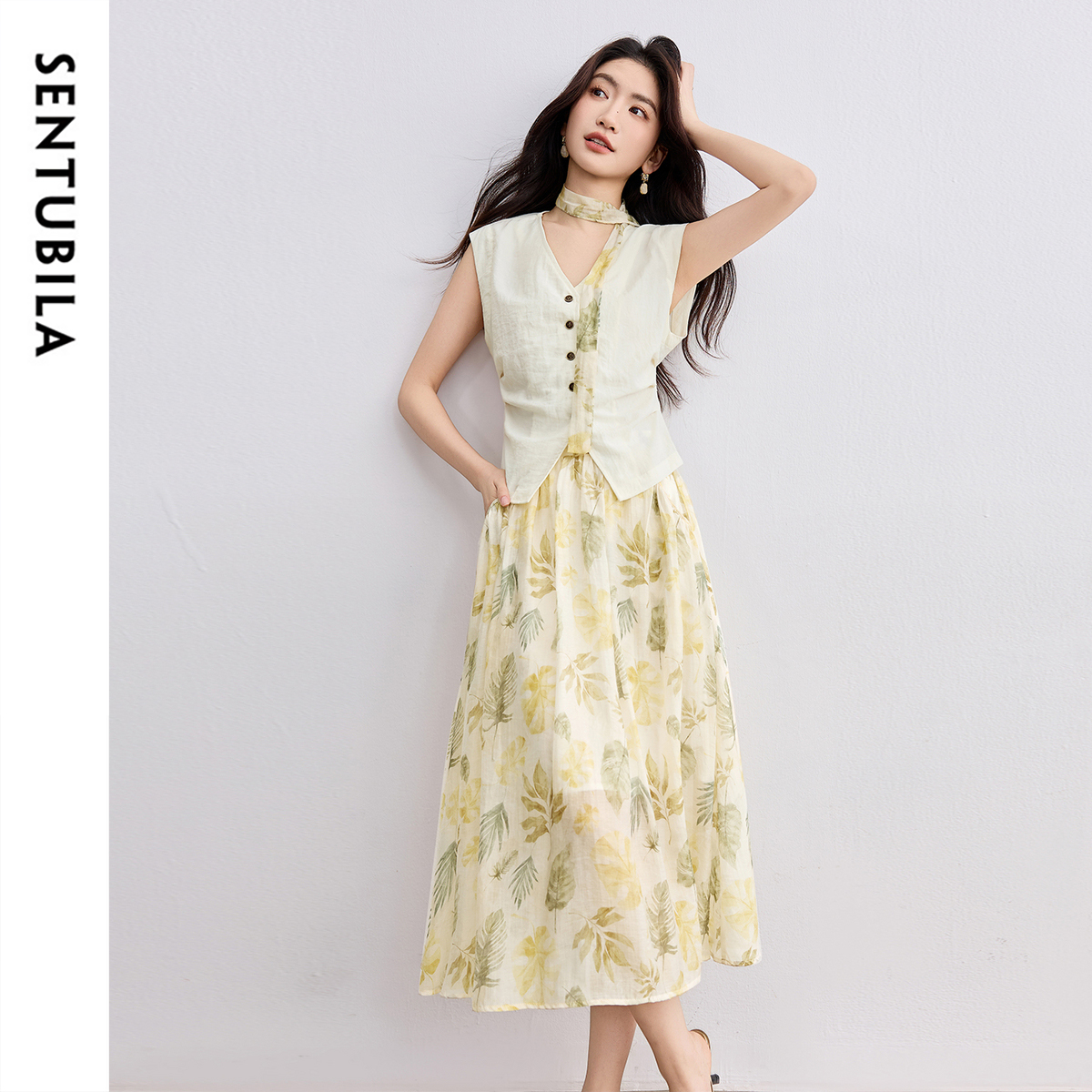 SENTUBILA Elegant Skirt Holida - Midi Skirt Floral บทวิจารณ์และราคา