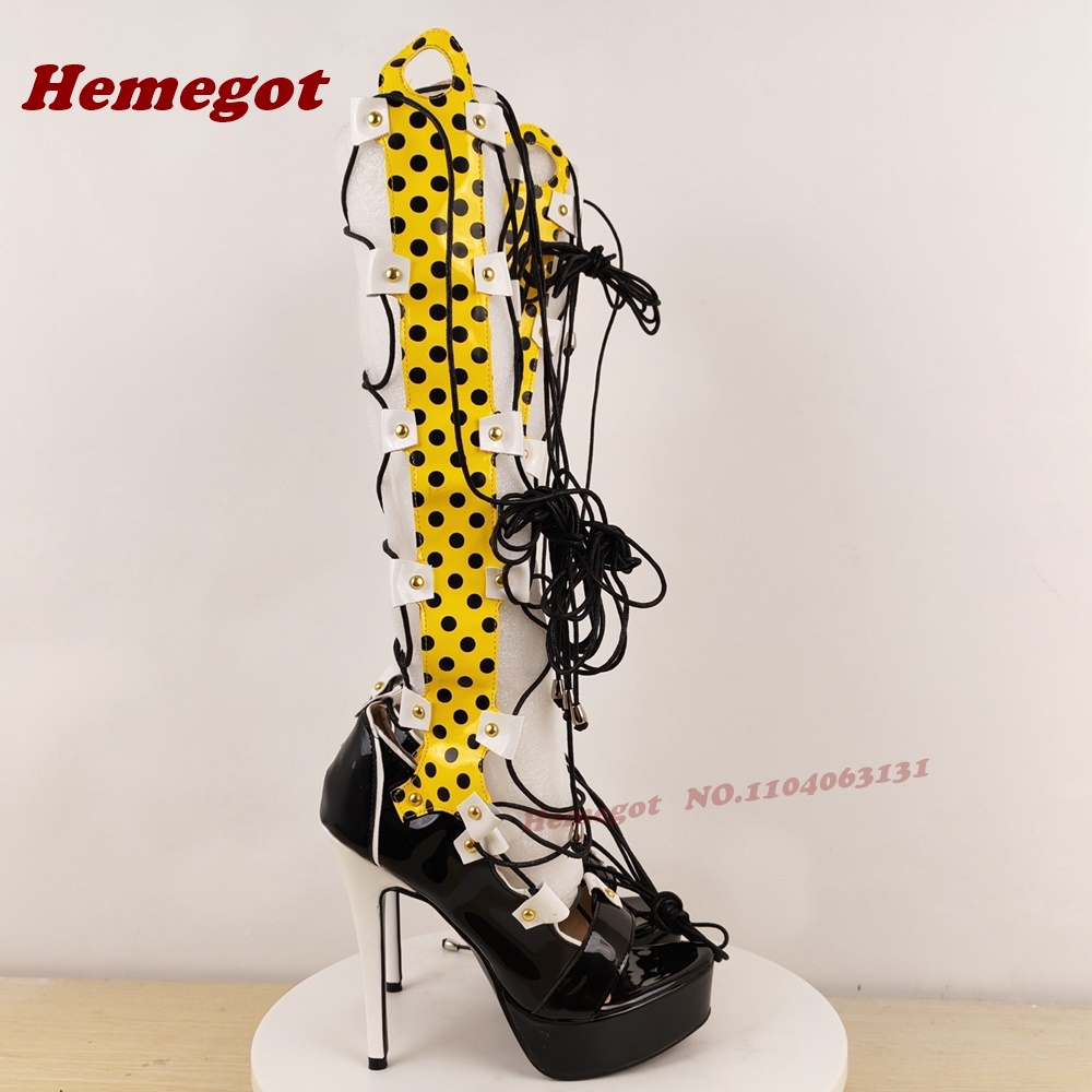Colorful Platform Lace-Up Sand - Sandal Strappy Heeled บทวิจารณ์และราคา