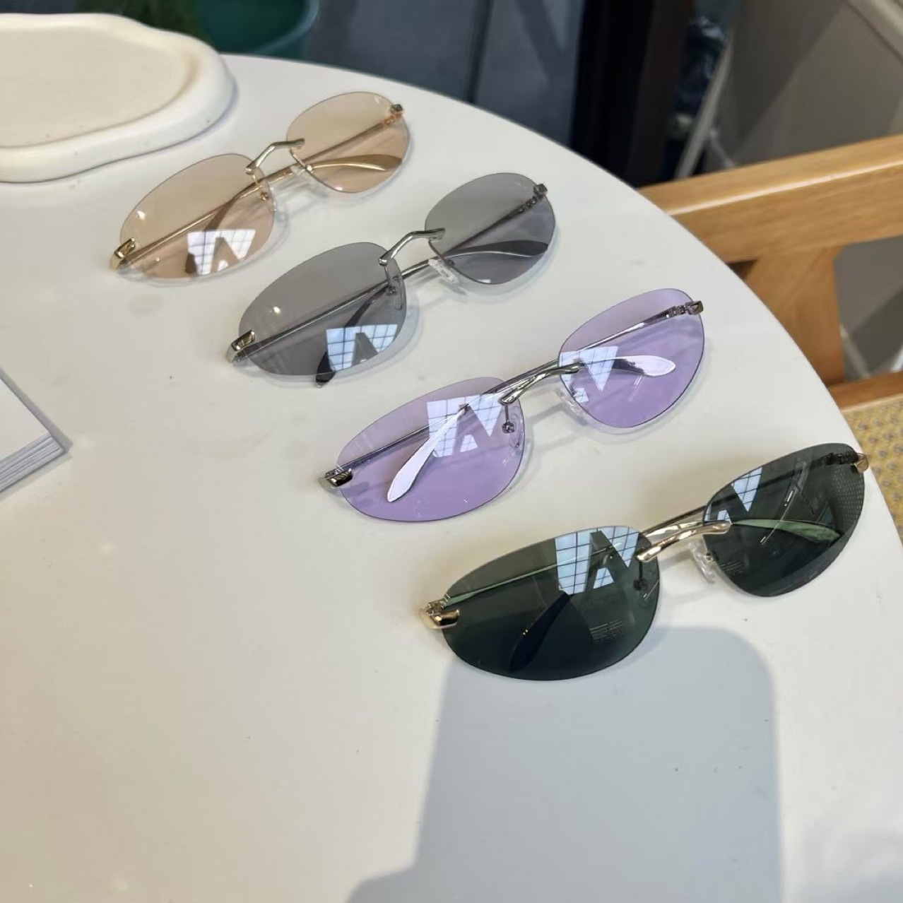 UV400 Rimless Shades, Cat Eye  - Sunglasses Cat Eye บทวิจารณ์และราคา