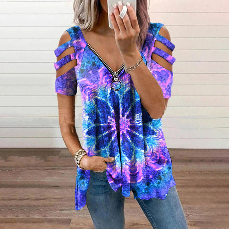 New Summer Cold Shoulder Leopa - Blouse Off Shoulder บทวิจารณ์และราคา