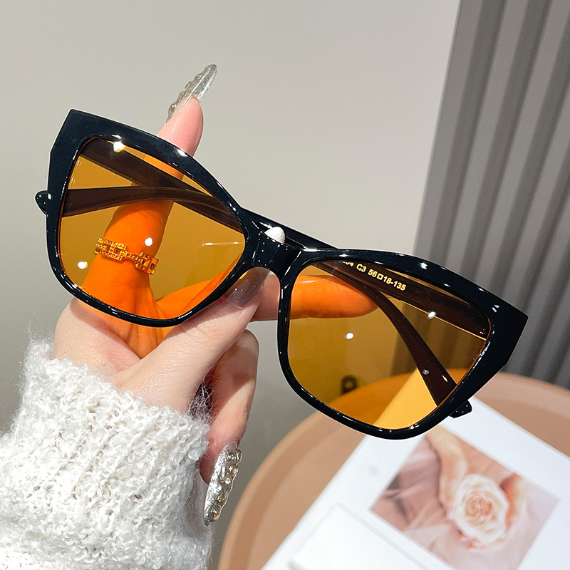 Women Color Block Cat Eye Eyeg - Sunglasses Cat Eye บทวิจารณ์และราคา