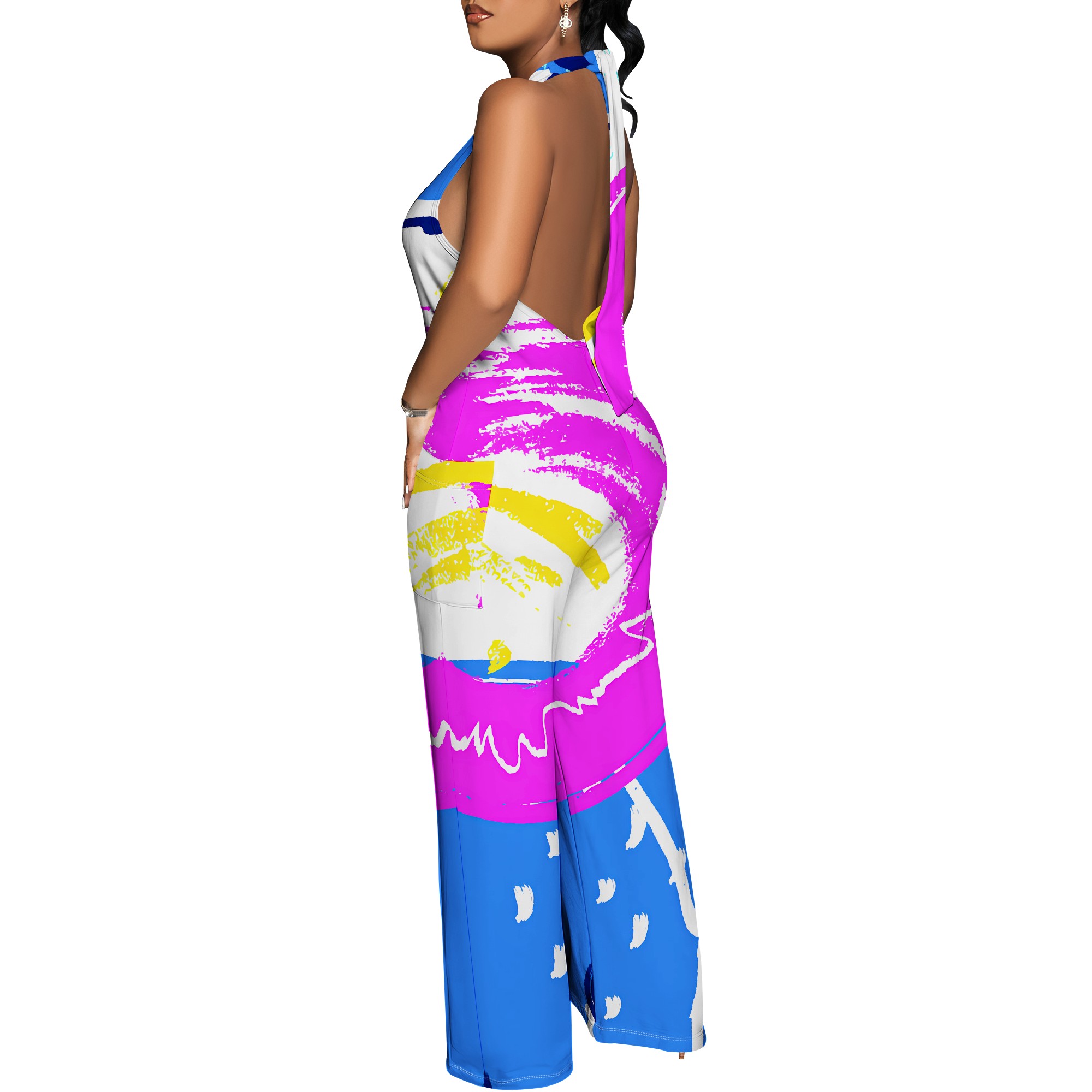 Bold Abstract Brushstroke Halt - Maxi Dress Halter บทวิจารณ์และราคา