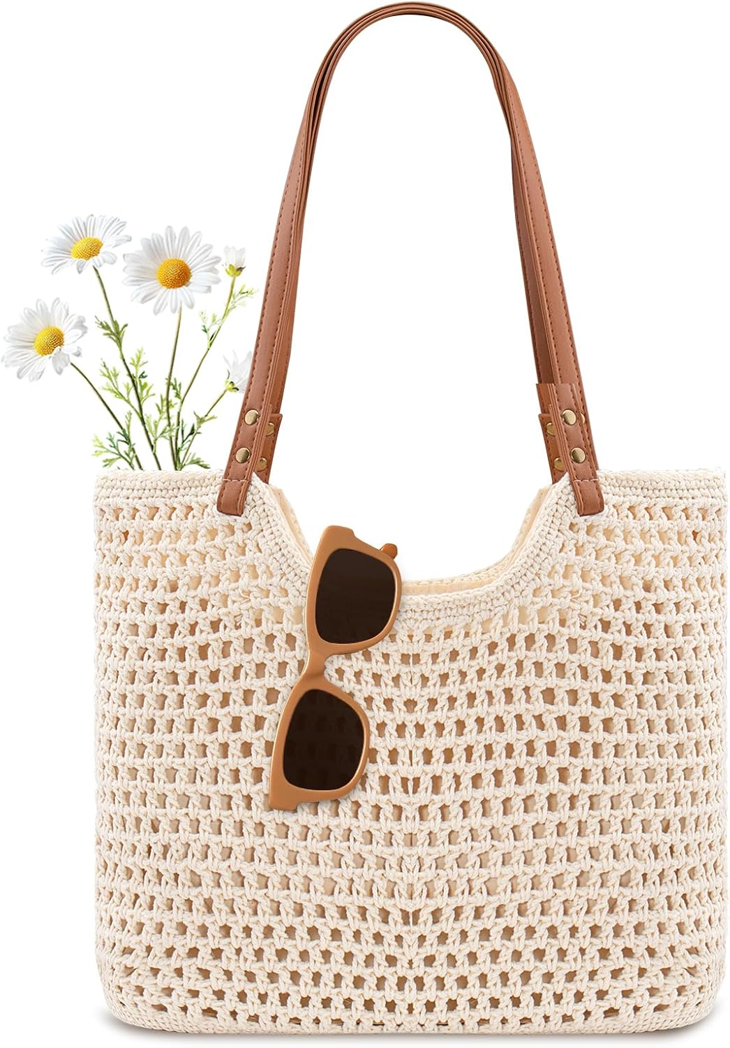 Crochet Beach Bag Purse, Boho  - Tote Bag Beach บทวิจารณ์และราคา