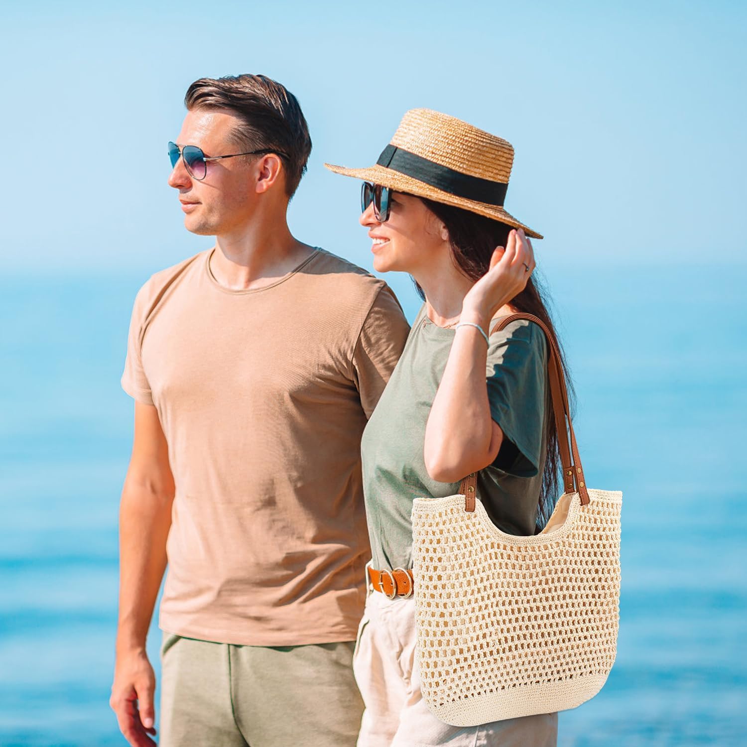 Crochet Beach Bag Purse, Boho  - Tote Bag Beach บทวิจารณ์และราคา