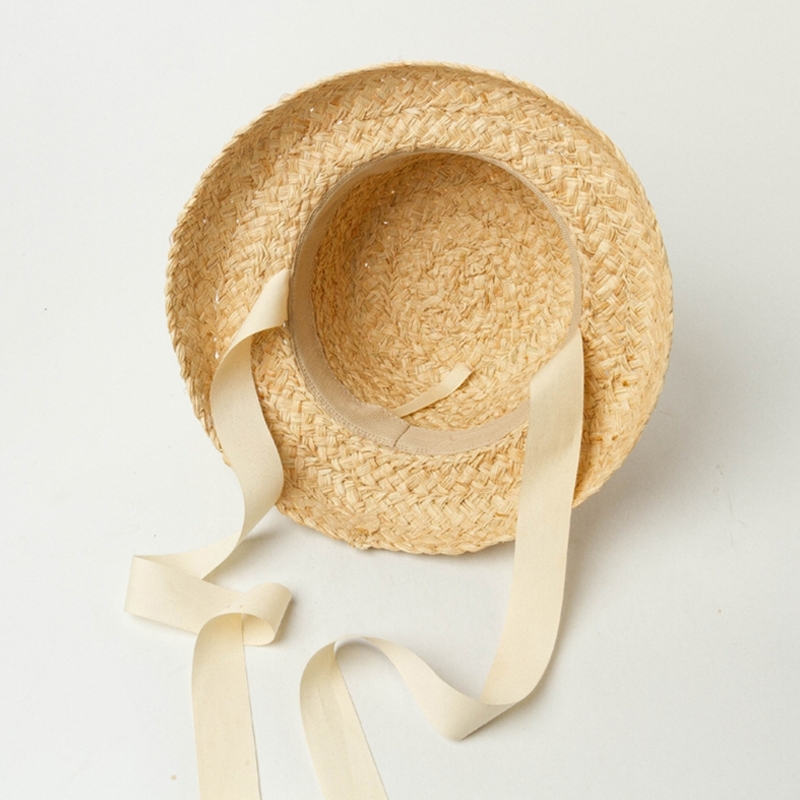 Handwoven Kids Straw  Cap Girl - Hat Floppy Wide บทวิจารณ์และราคา