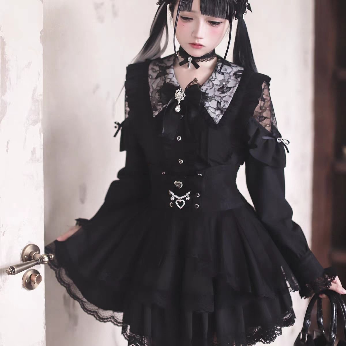 Harajuku Kawaii Skirt Sets Wom - Blouse Off Shoulder บทวิจารณ์และราคา