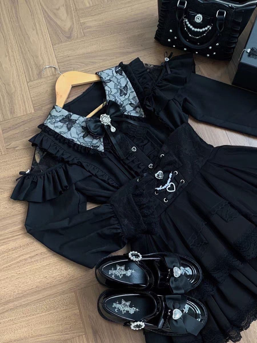 Harajuku Kawaii Skirt Sets Wom - Blouse Off Shoulder บทวิจารณ์และราคา