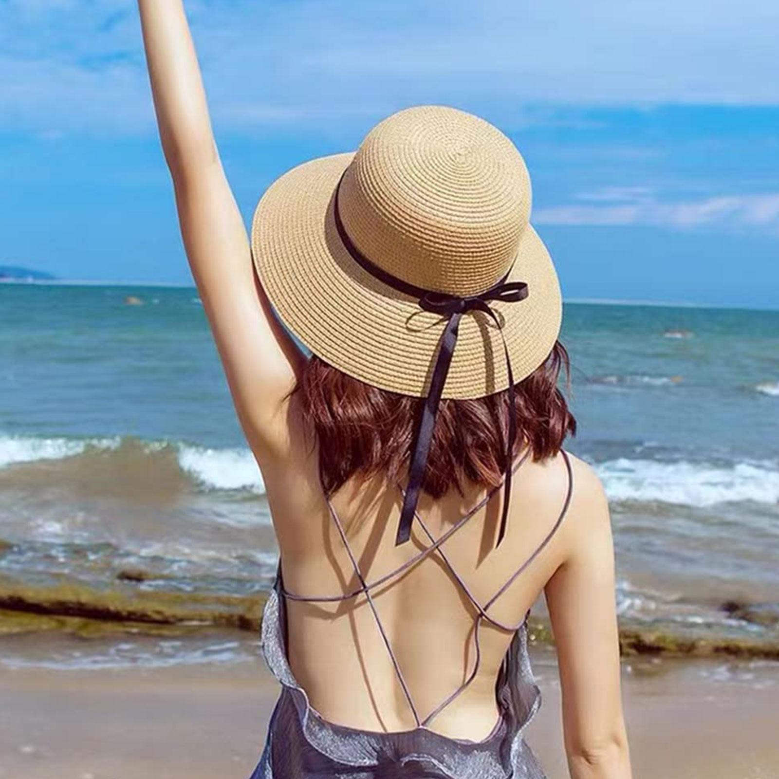 Summer Straw Hat Big Wide Brim - Hat Floppy Wide บทวิจารณ์และราคา