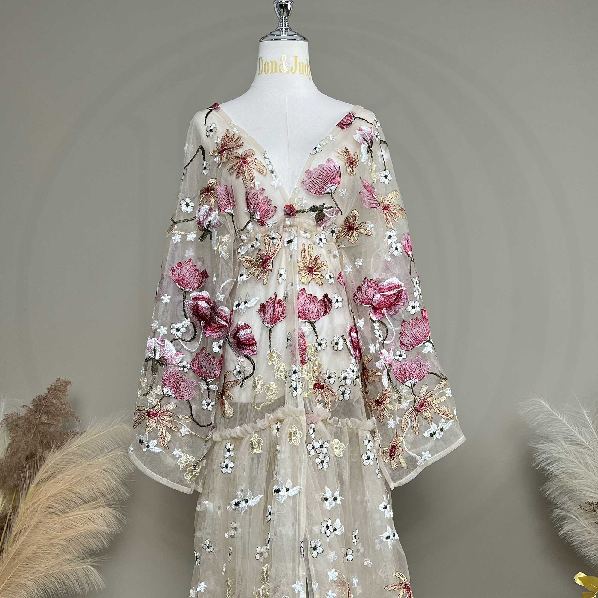 Don&Judy Butterfly Appliqués a - Kimono Sheer Floral บทวิจารณ์และราคา