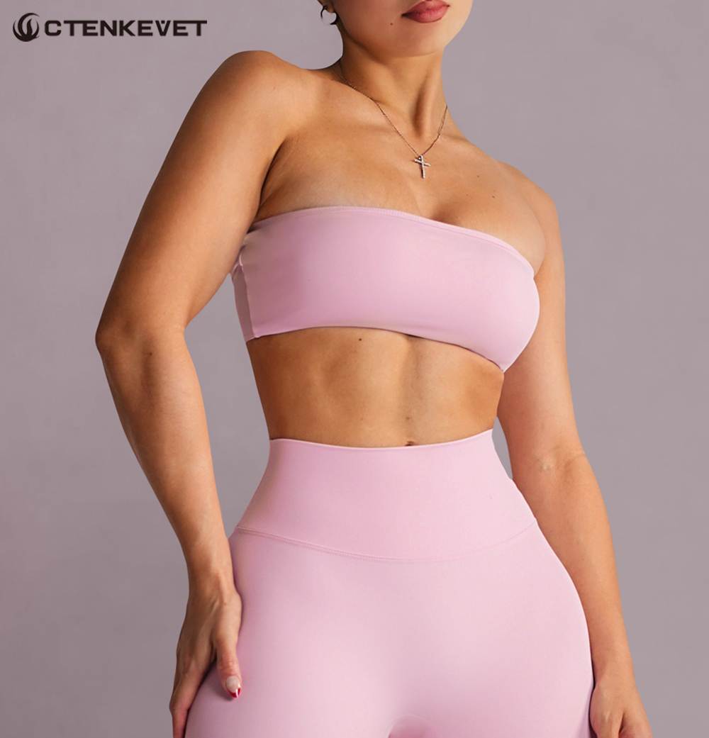 Strapless Sports Bra Gym Crop  - Crop Top Crochet บทวิจารณ์และราคา