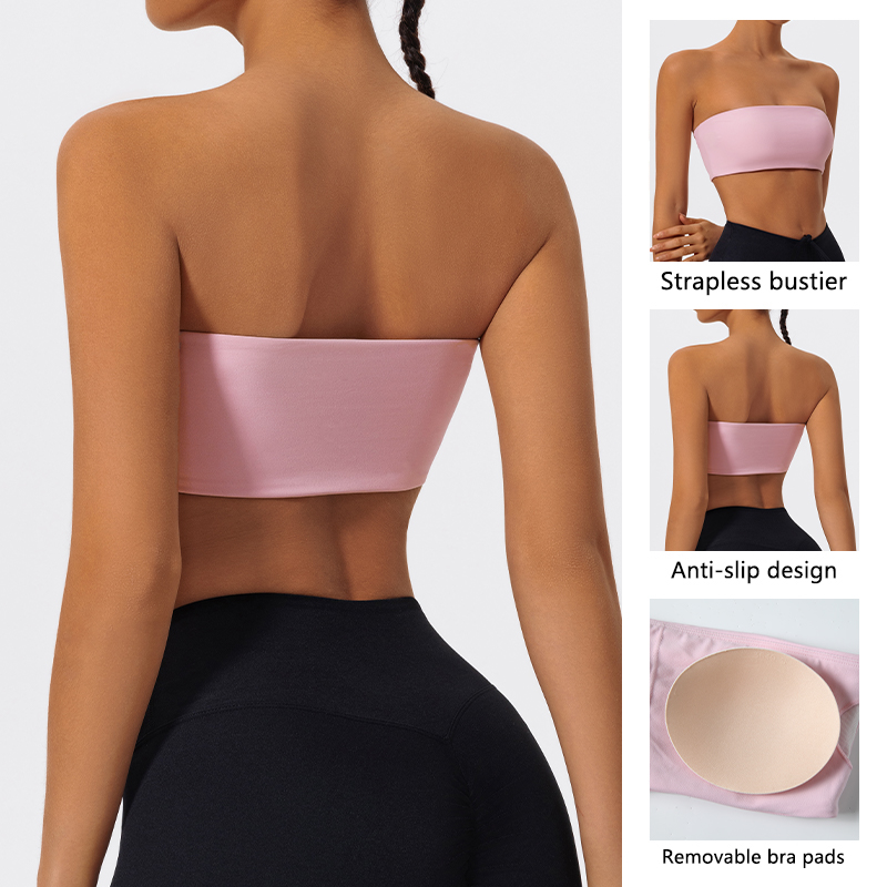 Strapless Sports Bra Gym Crop  - Crop Top Crochet บทวิจารณ์และราคา