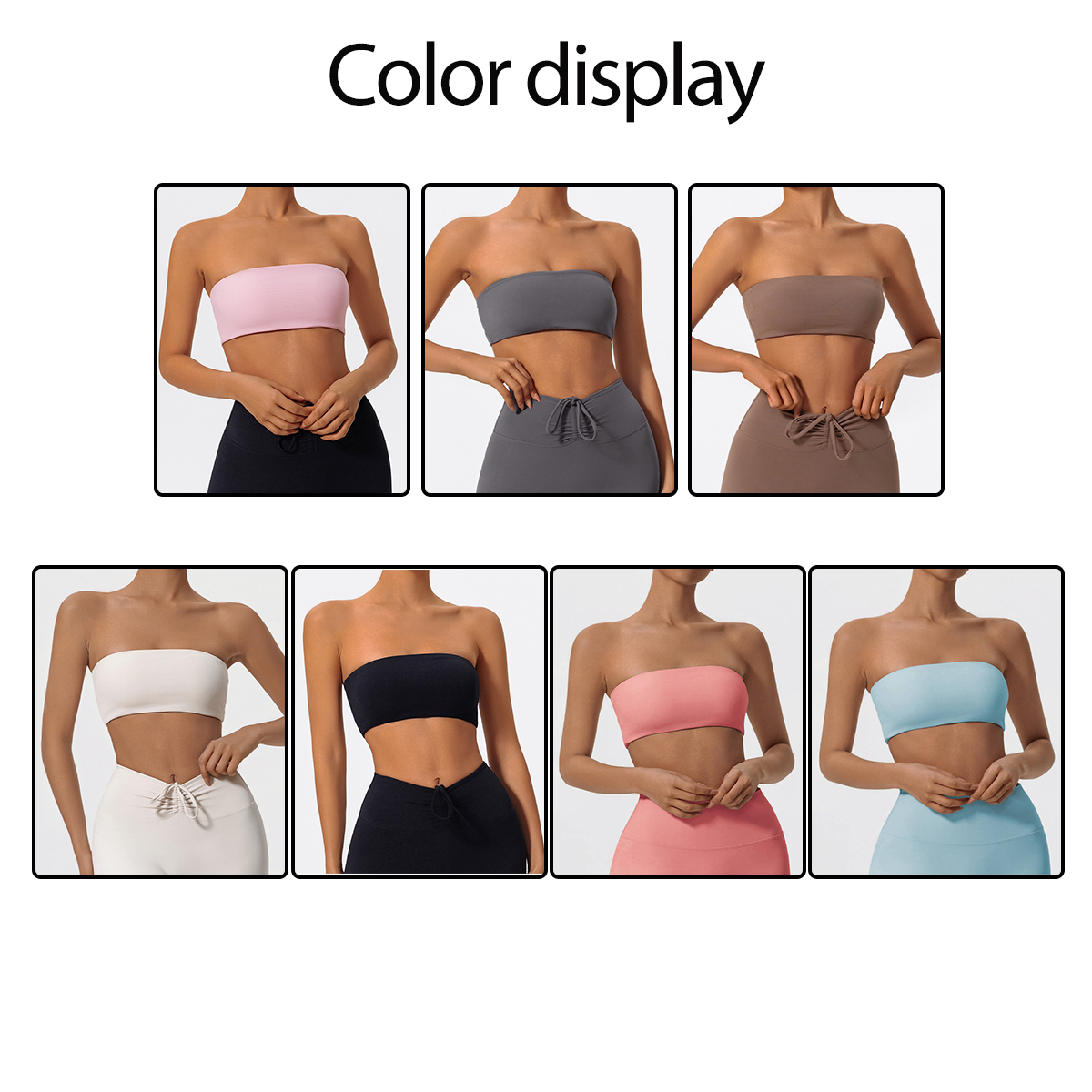 Strapless Sports Bra Gym Crop  - Crop Top Crochet บทวิจารณ์และราคา