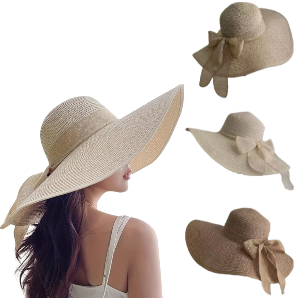 Women Summer Wide Brim Straw H - Hat Floppy Wide บทวิจารณ์และราคา