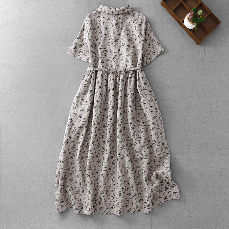 Summer Floral Cotton Linen Dr  - Midi Skirt Floral บทวิจารณ์และราคา