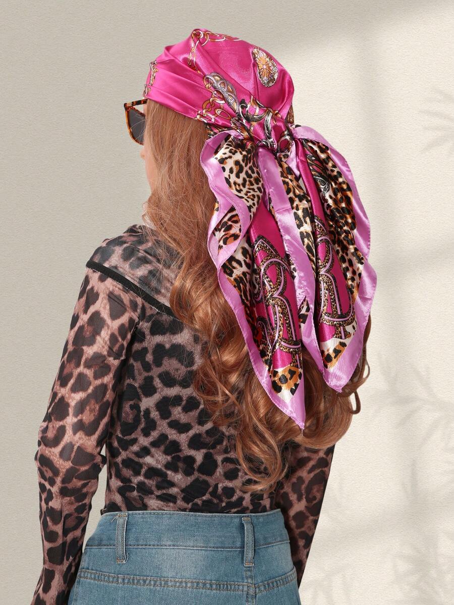 1pc Leopard Print Chain & Flor - Headband Summer Knit บทวิจารณ์และราคา
