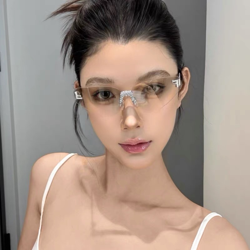 Women's Sexy Cat Eye Rimless R - Sunglasses Cat Eye บทวิจารณ์และราคา
