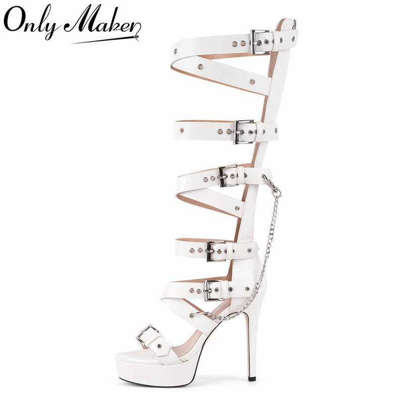 Onlymaker Platform Knee High E - Sandal Strappy Heeled บทวิจารณ์และราคา