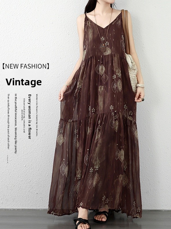 Bohemian Print Linen Wrap Dres - Linen Dress Wrap บทวิจารณ์และราคา