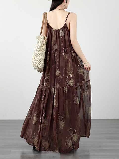 Bohemian Print Linen Wrap Dres - Linen Dress Wrap บทวิจารณ์และราคา