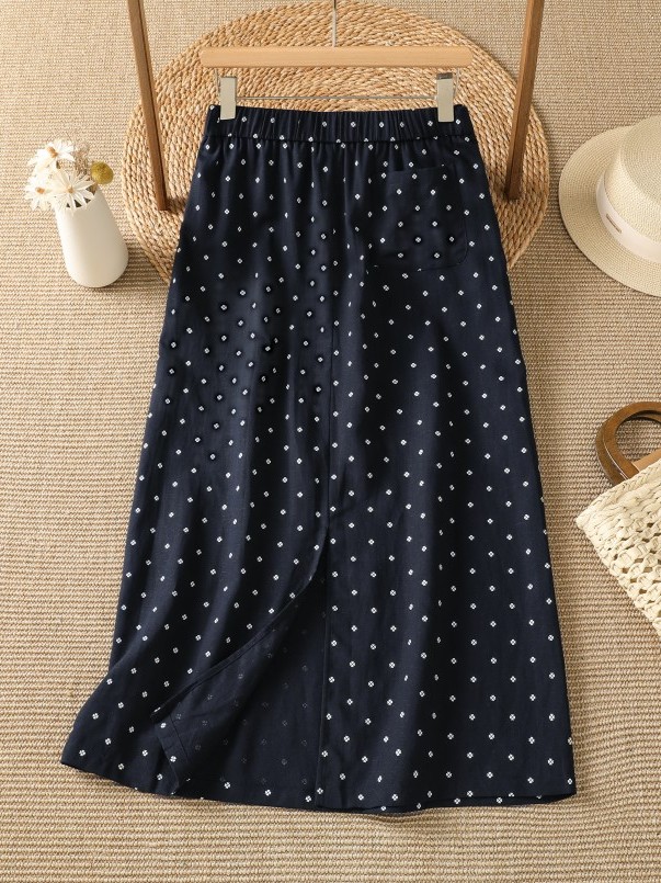High Waist Floral Half Skirt T - Midi Skirt Floral บทวิจารณ์และราคา