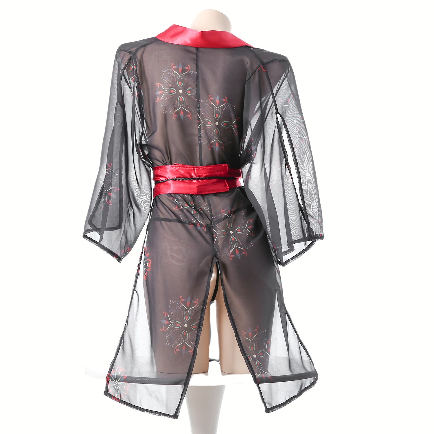 Women's Black Sheer Mesh Japan - Kimono Sheer Floral บทวิจารณ์และราคา