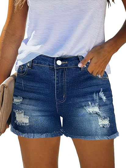 Casual Vintage Denim Shorts Hi - Shorts Denim Frayed บทวิจารณ์และราคา