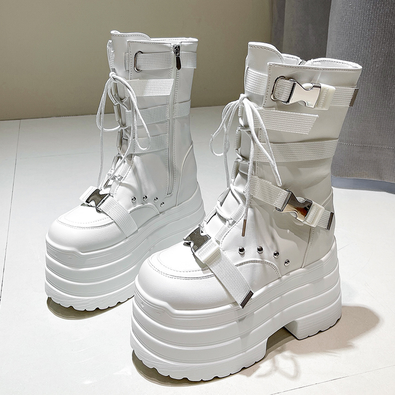 13.5CM,17CM Women Punk Boots A - Wedge Espadrille Women บทวิจารณ์และราคา