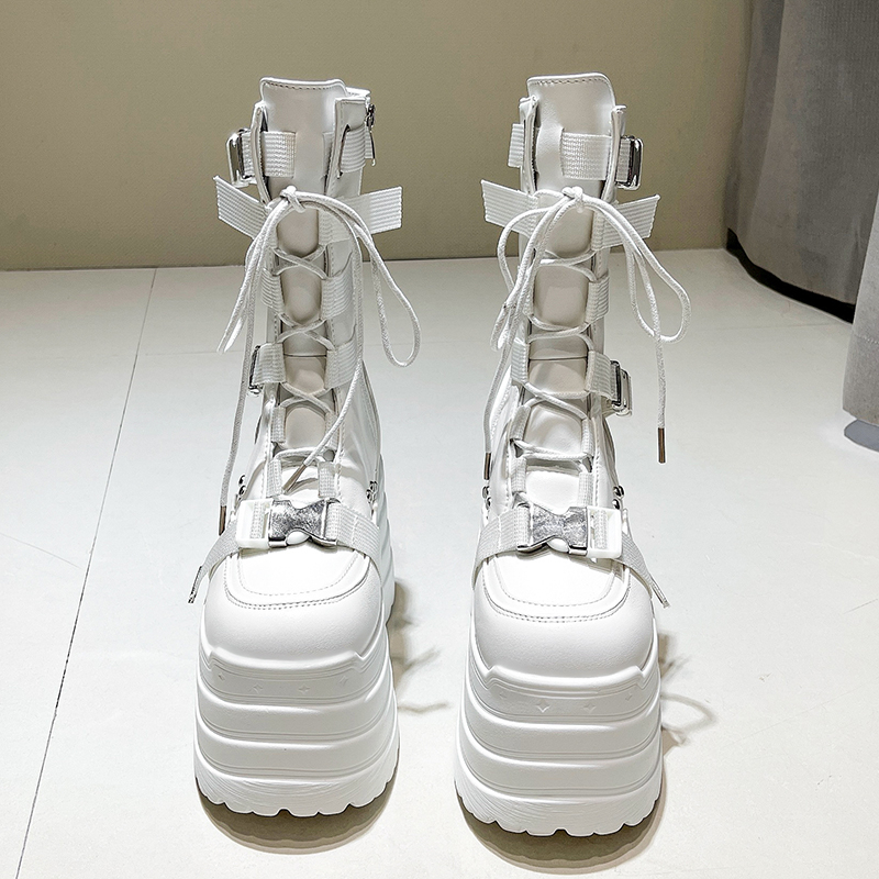 13.5CM,17CM Women Punk Boots A - Wedge Espadrille Women บทวิจารณ์และราคา