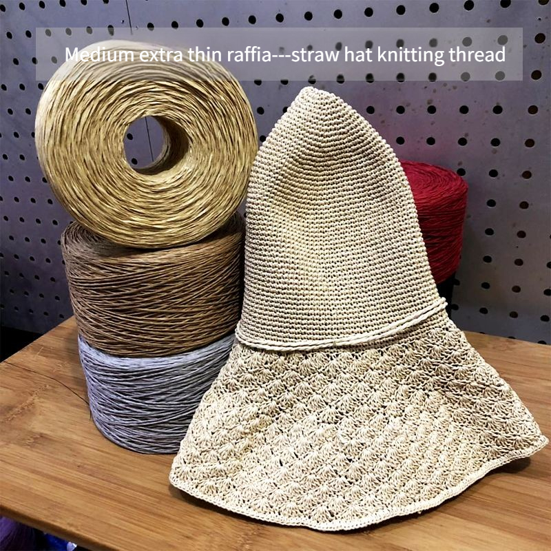 250g/pcs Thin Flat Raffia Yarn - Crochet Bag Raffia บทวิจารณ์และราคา