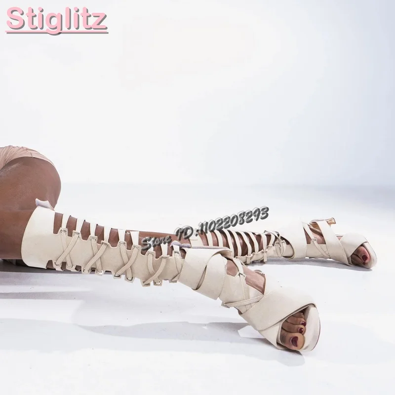 Retro Cross-tied Roman Sandals - Sandal Strappy Heeled บทวิจารณ์และราคา