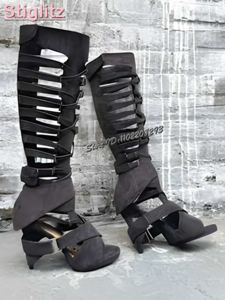 Retro Cross-tied Roman Sandals - Sandal Strappy Heeled บทวิจารณ์และราคา