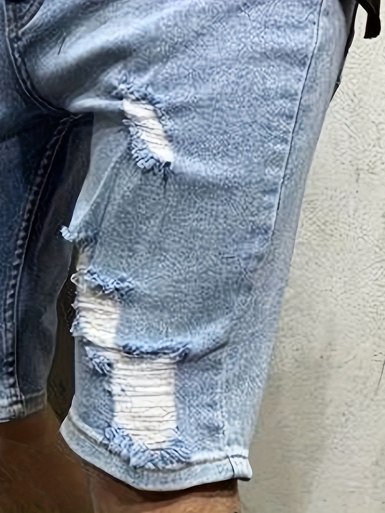 Men's Summer Breathable Ripped - Shorts Denim Frayed บทวิจารณ์และราคา