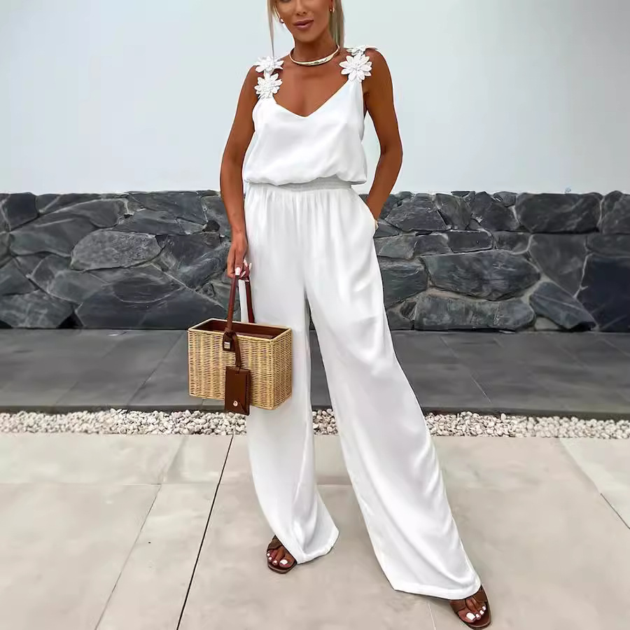 Casual Jumpsuit Strappy Sleeve - Jumpsuit Linen Relaxed บทวิจารณ์และราคา