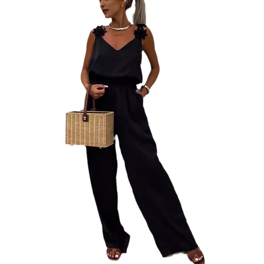 Casual Jumpsuit Strappy Sleeve - Jumpsuit Linen Relaxed บทวิจารณ์และราคา