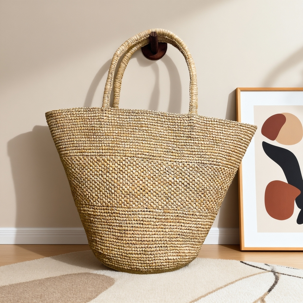 Large Capacity Raffia Straw Ba - Crochet Bag Raffia บทวิจารณ์และราคา