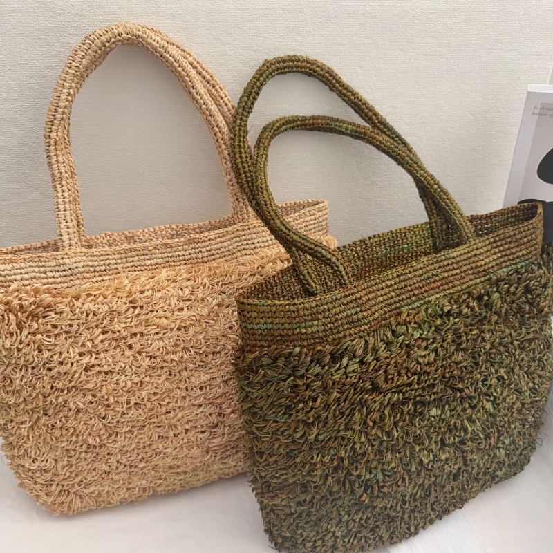 Raffia Hand-crocheted Shoulder - Crochet Bag Raffia บทวิจารณ์และราคา