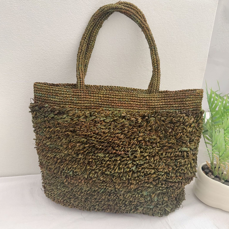 Raffia Hand-crocheted Shoulder - Crochet Bag Raffia บทวิจารณ์และราคา