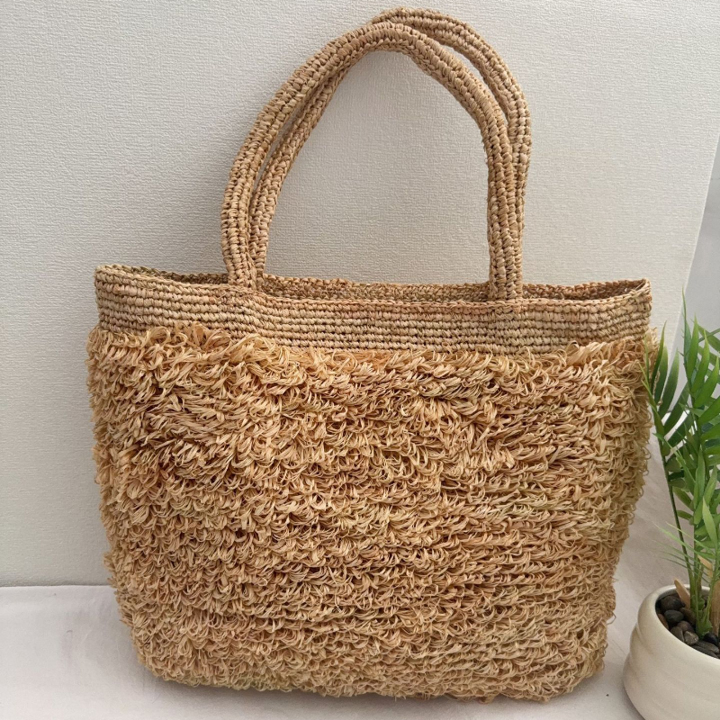 Raffia Hand-crocheted Shoulder - Crochet Bag Raffia บทวิจารณ์และราคา